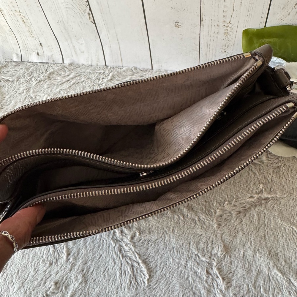 Michael Kors Taupe and Black Pebble Leather Handbag - Picture 10 of 13